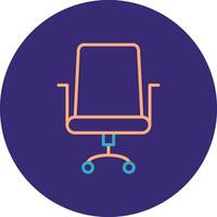 Office Chair Line Two Color Circle Icon vector