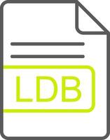 ldb archivo formato línea dos color icono vector