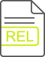 REL File Format Line Two Color Icon vector