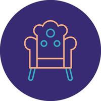 Armchair Line Two Color Circle Icon vector