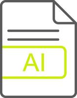 AI File Format Line Two Color Icon vector