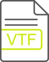 VTF archivo formato línea dos color icono vector