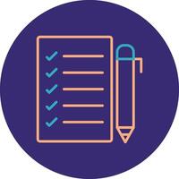 Task List Line Two Color Circle Icon vector
