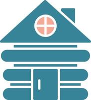 Cabin Glyph Two Color Icon vector