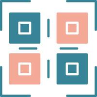 código qr glifo icono de dos colores vector