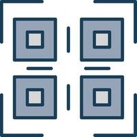 Qr Code Line Filled Grey Icon vector