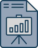Presentation Line Filled Grey Icon vector