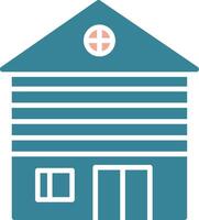 Wooden House Glyph Two Color Icon vector