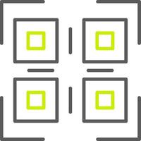 línea de código qr icono de dos colores vector