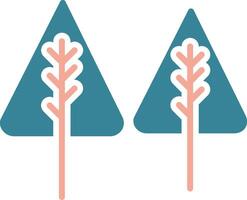 Pine Glyph Two Color Icon vector