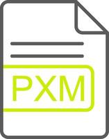 PXM File Format Line Two Color Icon vector