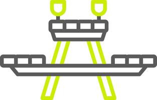 Picnic Table Line Two Color Icon vector