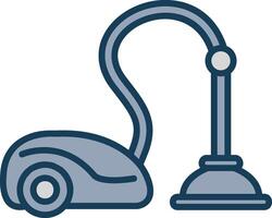 Vacuum Cleaner Line Filled Grey Icon vector
