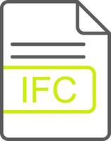 IFC File Format Line Two Color Icon vector