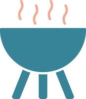BBQ Grill Glyph Two Color Icon vector