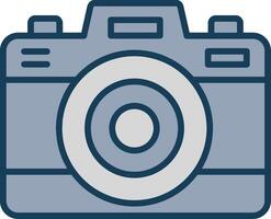 Photo Camera Line Filled Grey Icon vector