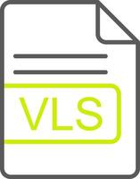VLS File Format Line Two Color Icon vector