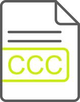 ccc archivo formato línea dos color icono vector