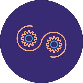 Devops Line Two Color Circle Icon vector