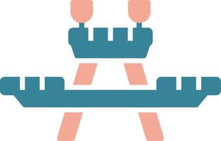 Picnic Table Glyph Two Color Icon vector