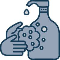 Hand Wash Line Filled Grey Icon vector