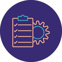 Project Management Line Two Color Circle Icon vector