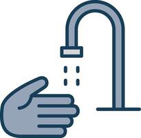 Hand Wash Line Filled Grey Icon vector