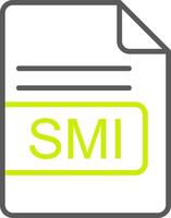 SMI File Format Line Two Color Icon vector