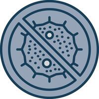 Bacteria Line Filled Grey Icon vector