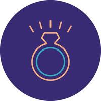 Diamond Ring Line Two Color Circle Icon vector