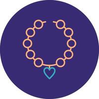 Pearl Necklace Line Two Color Circle Icon vector
