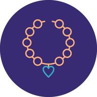 Pearl Necklace Line Two Color Circle Icon vector