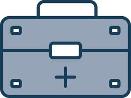 First Aid Kit Line Filled Grey Icon vector