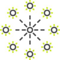 Firework Line Two Color Icon vector