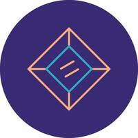 Gem Line Two Color Circle Icon vector