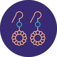 Earrings Line Two Color Circle Icon vector