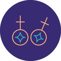 Cufflinks Line Two Color Circle Icon vector
