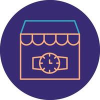 Watch Shop Line Two Color Circle Icon vector