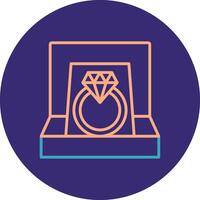 Diamond Ring Line Two Color Circle Icon vector