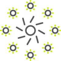 Firework Line Two Color Icon vector