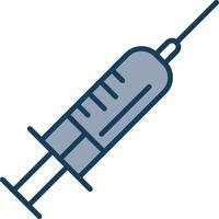 Syringe Line Filled Grey Icon vector