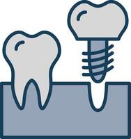 implantes línea lleno gris icono vector