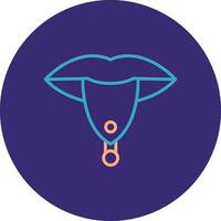 Piercing Line Two Color Circle Icon vector