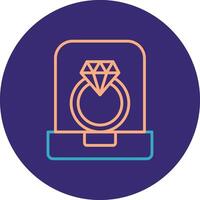 Diamond Ring Line Two Color Circle Icon vector