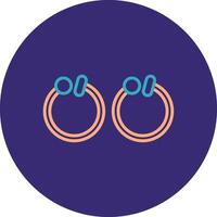 Hoop Earrings Line Two Color Circle Icon vector