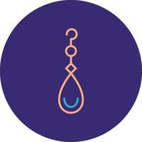 Earring Line Two Color Circle Icon vector