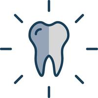 dental cuidado línea lleno gris icono vector