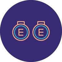 Signet Ring Line Two Color Circle Icon vector