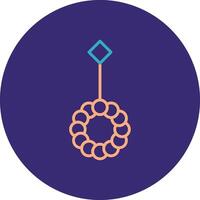 Belly Piercing Line Two Color Circle Icon vector
