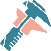 Caliper Glyph Two Color Icon vector